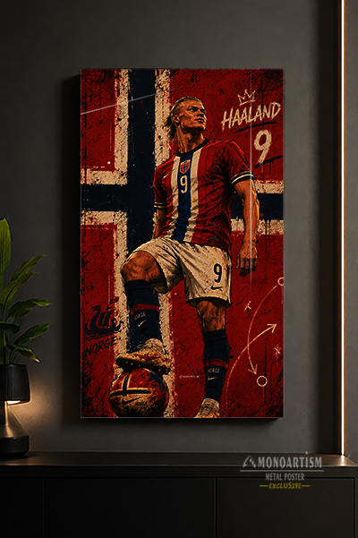 haaland-norge-metal-poster
